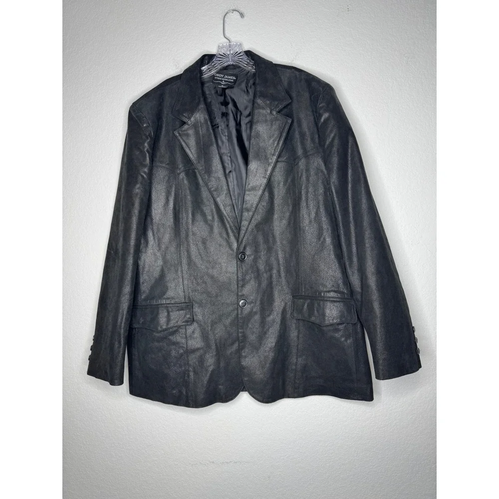 Cody James Black Suede Leather Western Blazer Sport Coat Jacket Size 50 / XL